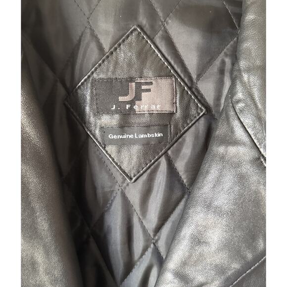 J Ferrar Men’s Size XL Black Leather Button Front Jacket Lined READ - Picture 5 of 9